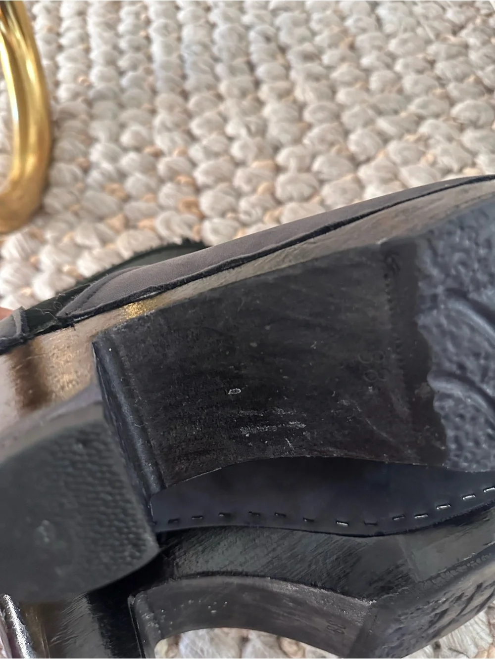 No 6 black and black 5 inch clog boot size 38